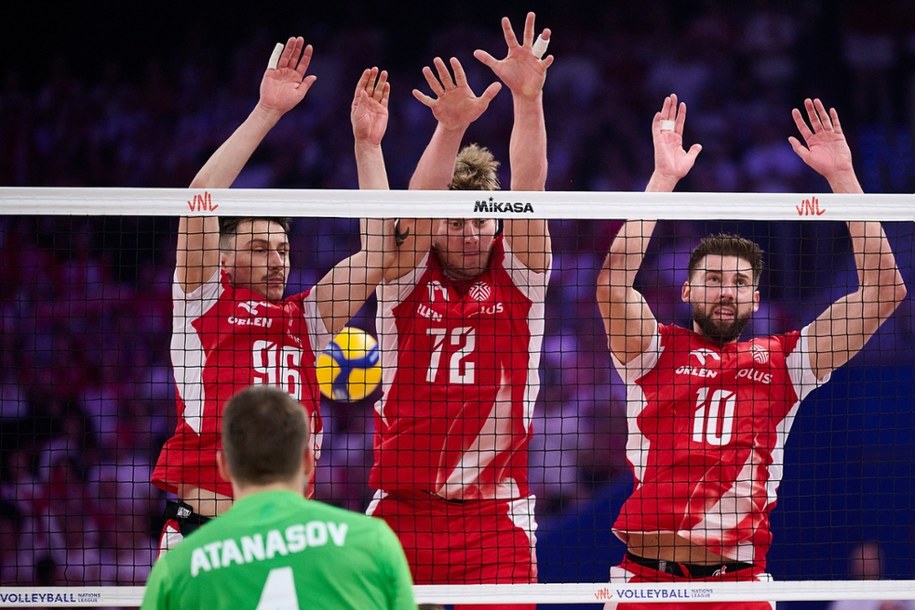 Od lewej: Jan Firlej, Mateusz Poręba i Bartosz Bednorz z reprezentacji Polski oraz Bułgar Martin Atanasov. /Adam Warżawa /PAP