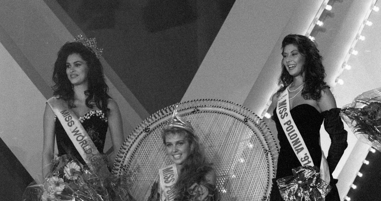 Od lewej Miss World 1991 Ninibeth Beatriz Leal Jiminez, Miss Polonia 1992 Ewa Wachowicz i Miss Polonia 1991 Agnieszka Kotlarska /Tomasz Gawalkiewicz /Agencja FORUM