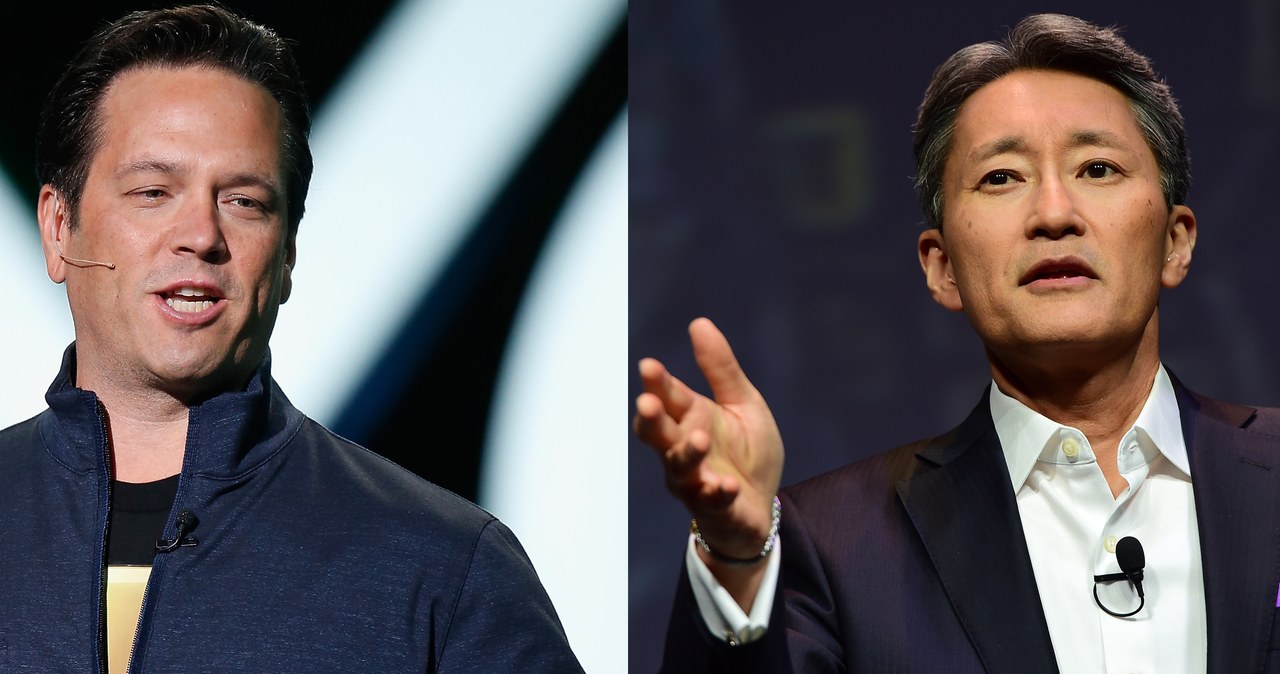 Od lewej: Phil Spencer (Microsoft) i Kaz Hirai (Sony) /AFP