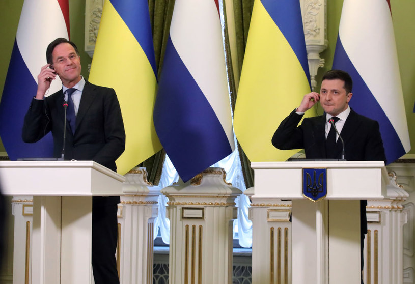 Od lewej: premier Holandii Mark Rutte, prezydent Ukrainy Wołodymyr Zełenski / Future Publishing / Contributor /Getty Images