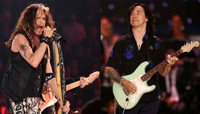 Od lewej Steven Tyler z Aerosmith (fot. Robyn Beck) oraz Jan Borysewicz z Lady Pank (fot. Piotr Matusewicz) /East News