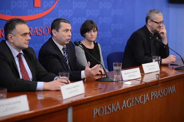 Od lewej: Tomasz Sakiewicz, Bronisław Wildstein, Ewa Stankiewicz i Rafał Ziemkiewicz /PAP