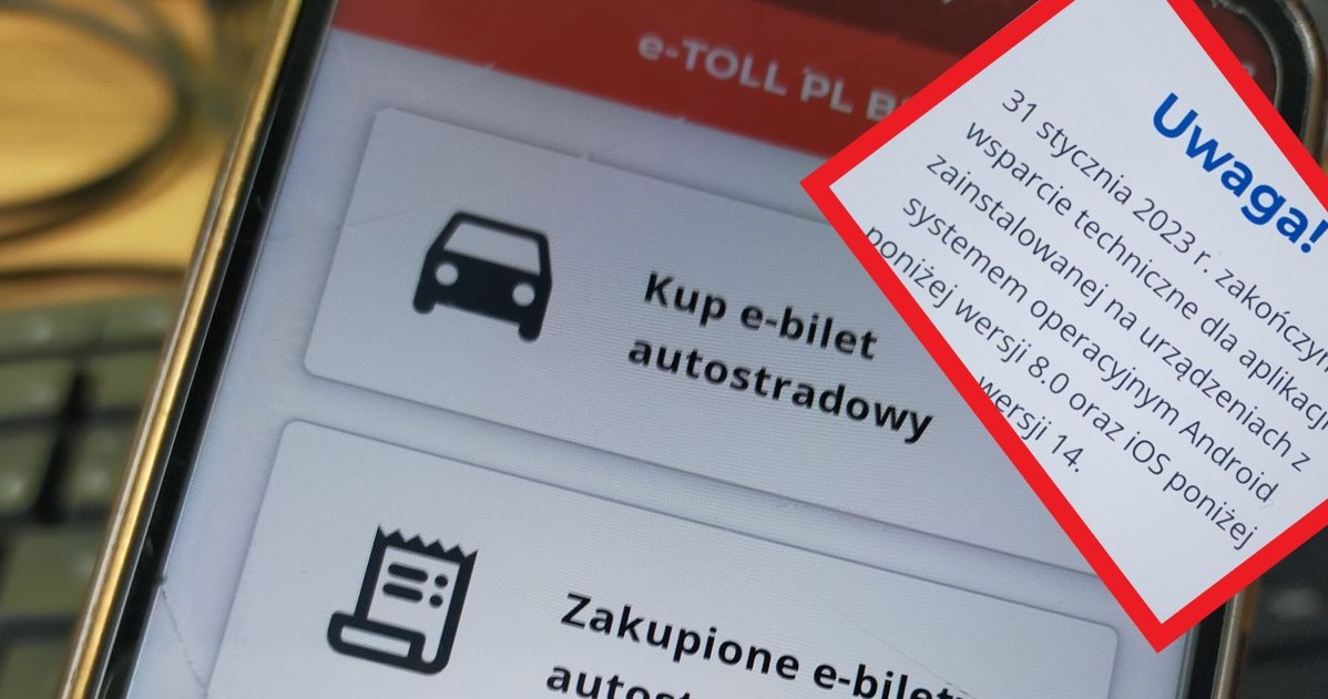 Od lutego starsze telefony mogą nie współpracować z aplikacjami e-TOLL i e-TOLL Bilet /INTERIA.PL