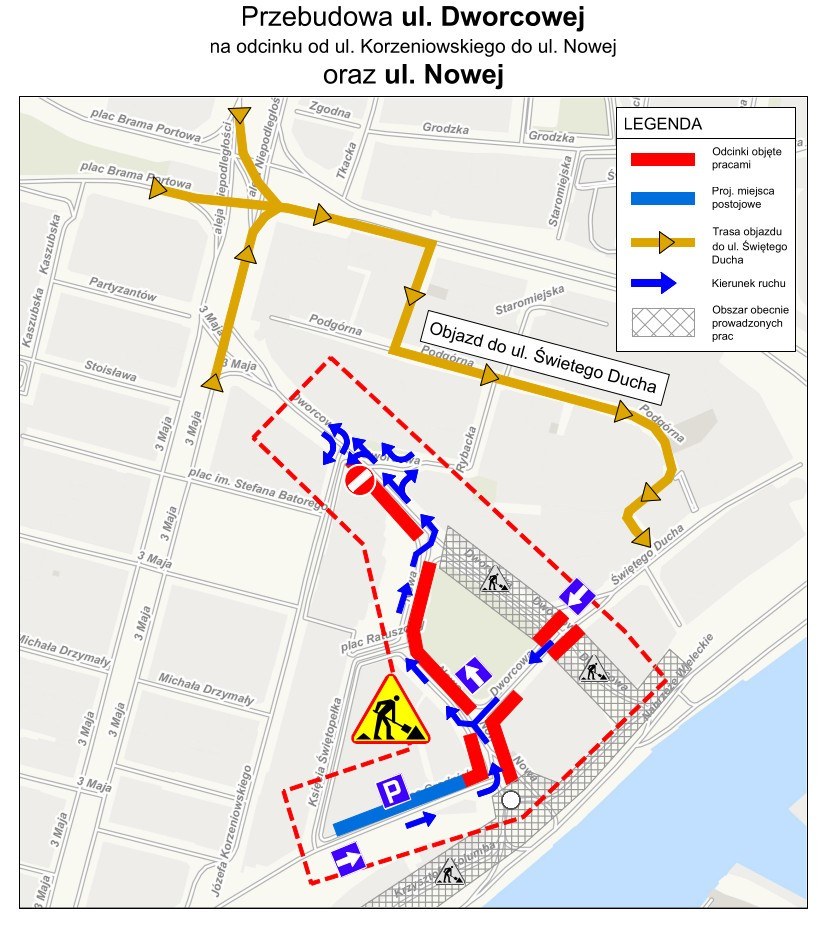 Od piątku zmiany w rejonie dworca PKP w Szczecinie. /ZDiTM Szczecin /