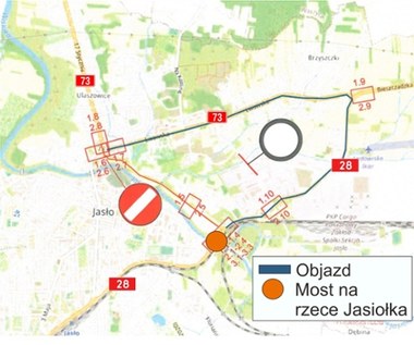 Od wtorku remont mostu w Jaśle. Potrwa do końca roku