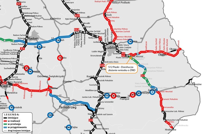 Odcinek drogi ekspresowej S12 Piaski - Dorohucza będzie liczył blisko 10 km. /GDDKiA