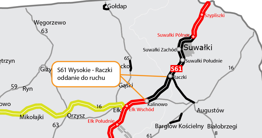 Odcinek Via Baltica S61 Wysokie - Raczki /GDDKiA