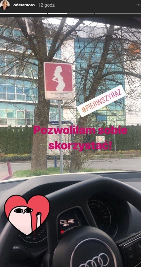 Odeta Moro parkuje na miejscach dla kobiet w ciąży /Instagram /materiał zewnętrzny