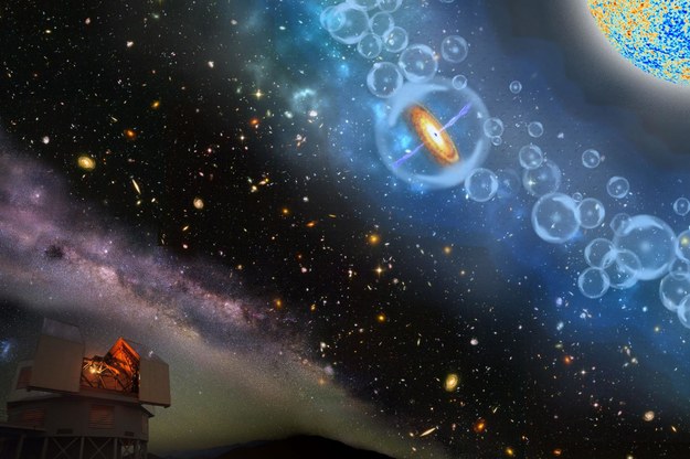 Odkryto najdalszą znaną supermastywną czarną dziurę /Robin Dienel, Carnegie Institution for Science /Materiały prasowe