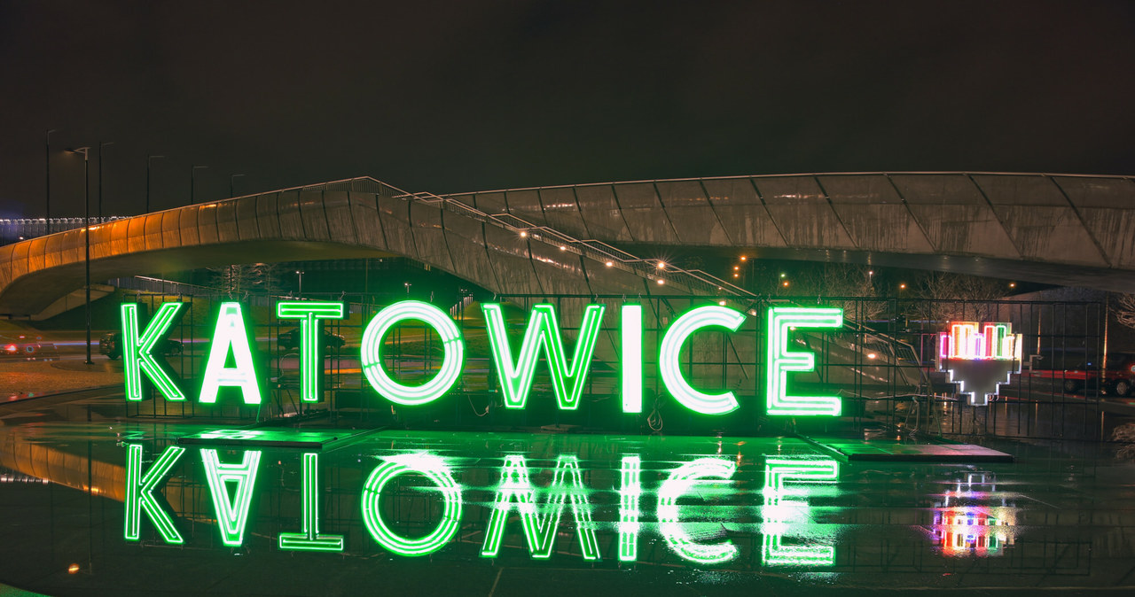 Odnowiony Neon Katowice przed budynkiem NOSPR-u /Tomasz Kawka/East News /East News