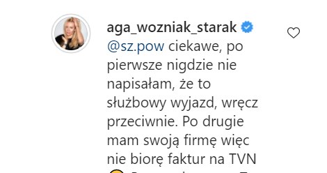 Odpowiedź Agnieszki Woźniak-Starak na zarzut jednego z internautów /Instagram/aga_wozniak_starak /Instagram