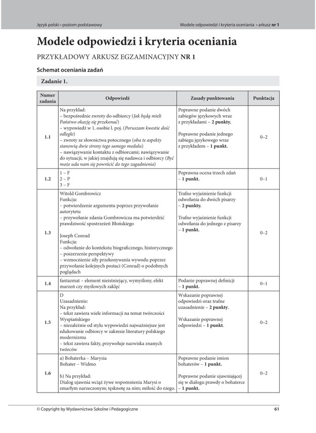 Odpowiedzi i kryteria oceniania /