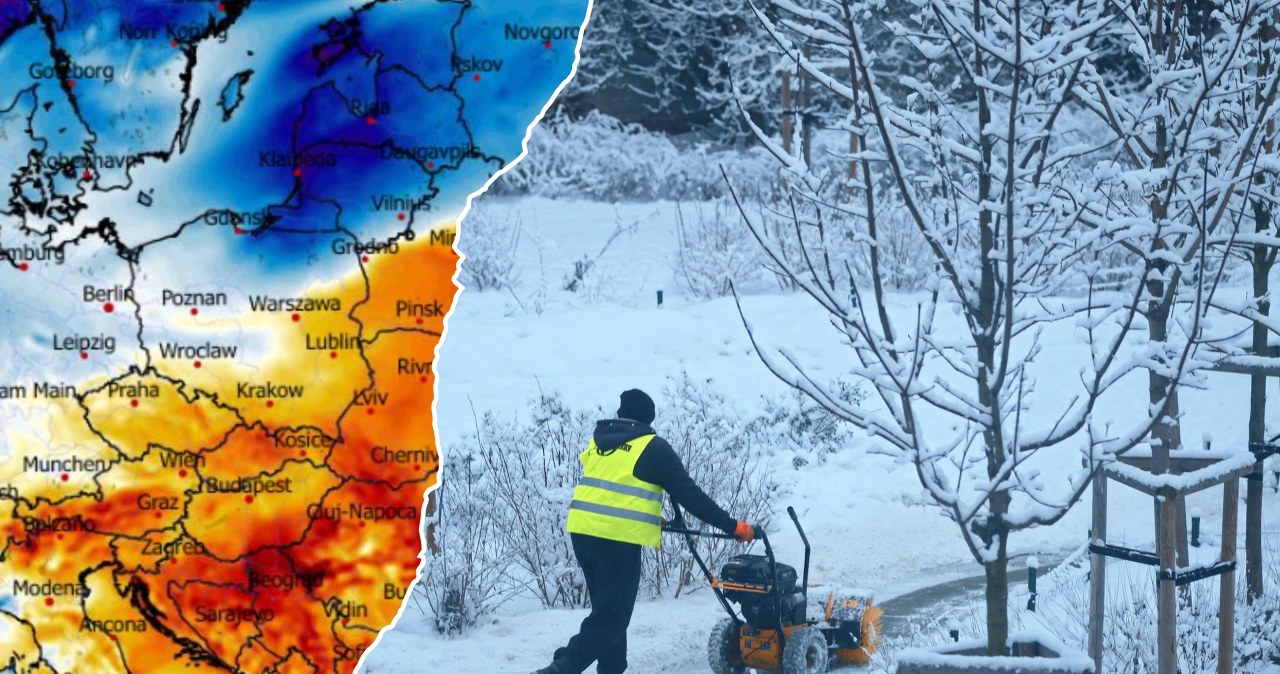 Odśnieżanie chodników po nocnej śnieżycy w Warszawie. W środę w ciągu dnia do północnej Polski wrócą mrozy, które nocą zdecydowanie się nasilą /Sławomir Kamiński/Agencja Wyborcza.pl/WXCHARTS /