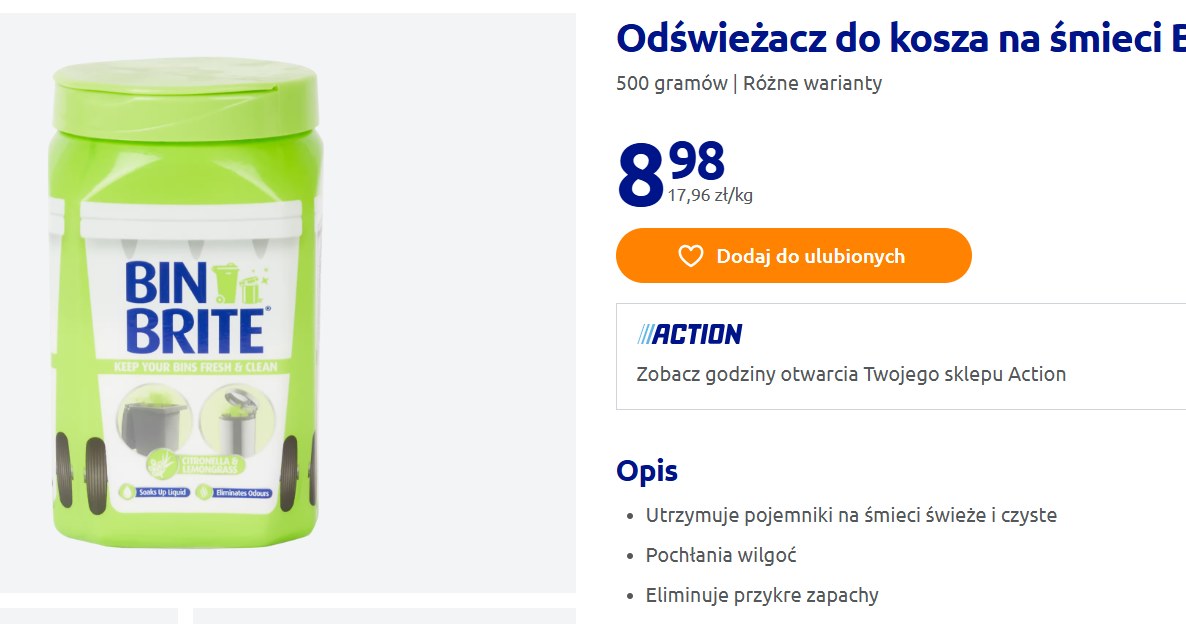 Odświeżacz do kosza na śmieci Bin Brite /Action/screenshot /INTERIA.PL