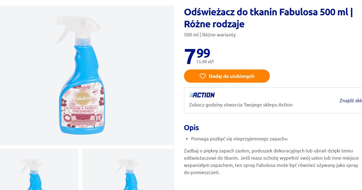 Odświeżaj tkaniny z sprayem Fabulosa z Action /Action/screenshot /INTERIA.PL