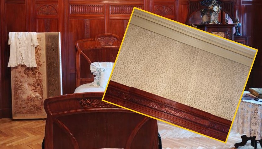 Odtworzyli tapetę sprzed stu lat. Tak wyglądała sypialnia pani domu w Pałacu Poznańskich