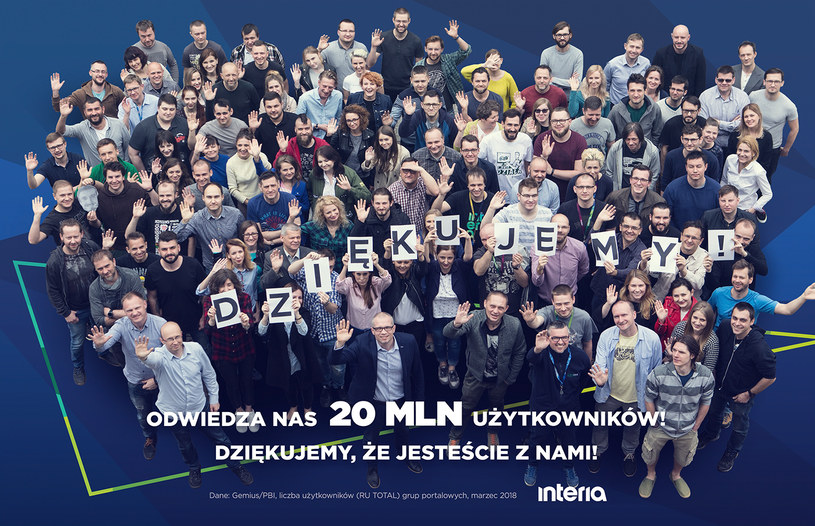 Odwiedza nas 20 mln użytkowników /INTERIA.PL