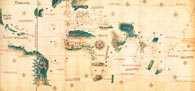 Odwzorowanie kartograficzne, fragment mapy Cantino, XV w. /Encyklopedia Internautica