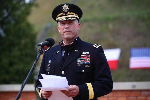 Odznaczony na kolejny stopień generalski dowódca I Dywizji Piechoty Sił Lądowych USA gen. dywizji John Kolasheski //Łukasz Gągulski /PAP