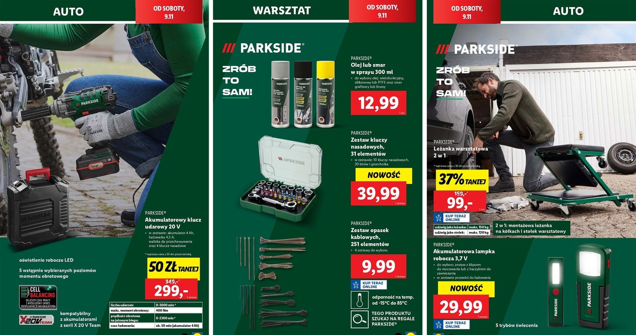 Oferta narzędzi garażowych w sklepach Lidl Polska / Fot. Lidl Polska /