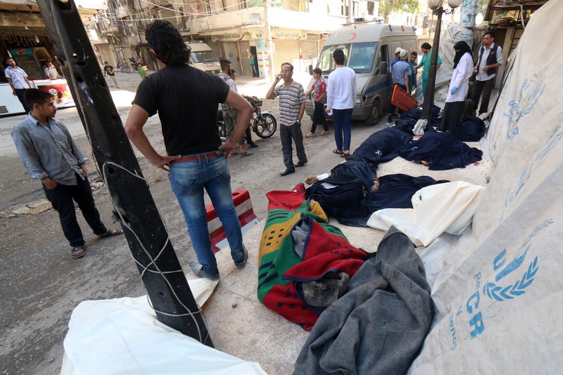 Ofiary ataku w Aleppo /ZEIN AL-RIFAI /AFP