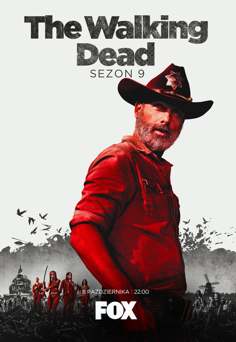 Oficjalny plakat promujący 9. sezon "The Walking Dead" /FOX