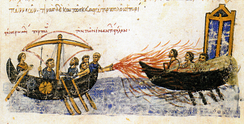 Ogień grecki w działaniu /Wikimedia Commons /INTERIA.PL/materiały prasowe