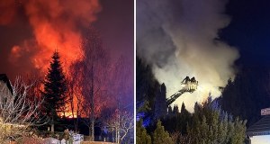 Ogień pojawił się na poddaszu. Nocny pożar domu niedaleko Piaseczna