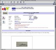 Ogłoszenia o sprzedaży resztek promu kosmicznego na aukcji internetowej eBay /RMF24.pl