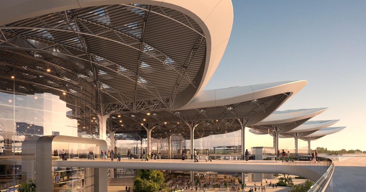 Ogłoszono postępowanie na budowę Centralnego Portu Komunikacyjnego. Na zdj. wizualizacja projektu terminala CPK autorstwa pracowni Foster + Partners /Foster + Partners /materiały promocyjne