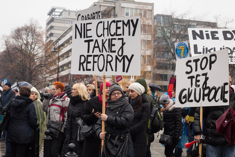 Ogólnopolska manifestacja pracowników oświaty /Mateusz Wlodarczyk /Agencja FORUM