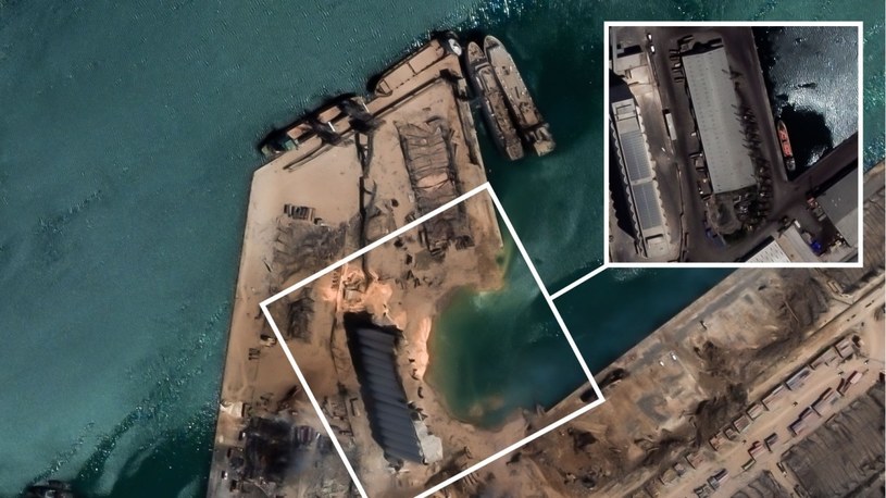 Ogrom zniszczeń w Bejrucie widoczny na najnowszych obrazach z satelity [ZDJĘCIA] /Geekweek
