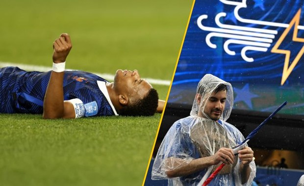 Ogromna burza, niemal 2 godziny przerwy i gole Mbappe w meczu Francja-Irak