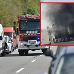 Ogromne korki na autostradzie A2. Płonie ciężarówka pod Poznaniem (wideo)
