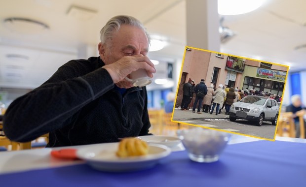 Ogromne zainteresowanie i kolejki mimo mrozu. Dąbrowscy seniorzy zjedzą taniej