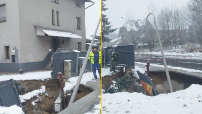 Ogromne zapadlisko w Olkuszu tuż obok domu, ewakuowano mieszkańców 