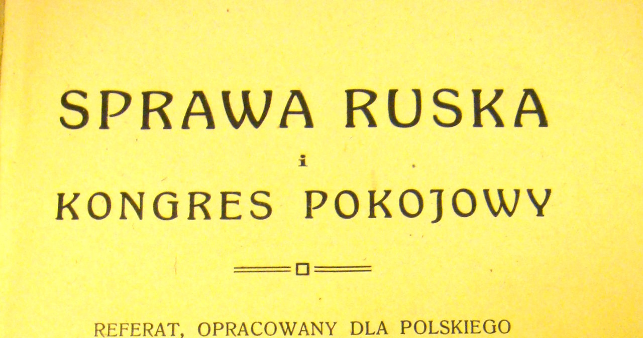 Okładka broszury Teofila Merunowicza "Sprawa ruska i kongres pokojowy" /Archiwum autora