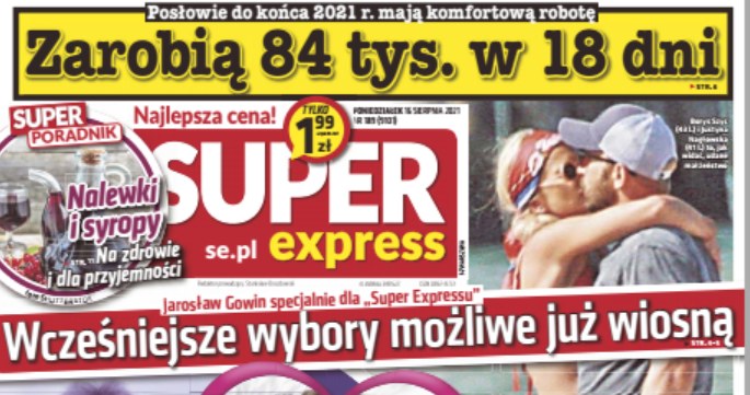 Okładka "Super Expressu" z dnia 16.08. /Super Express /Super Express