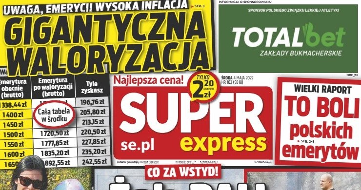 Okładka Super Expressu /Super Express