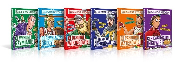 Okładki książek z serii "Strrraszna historia" /materiały prasowe