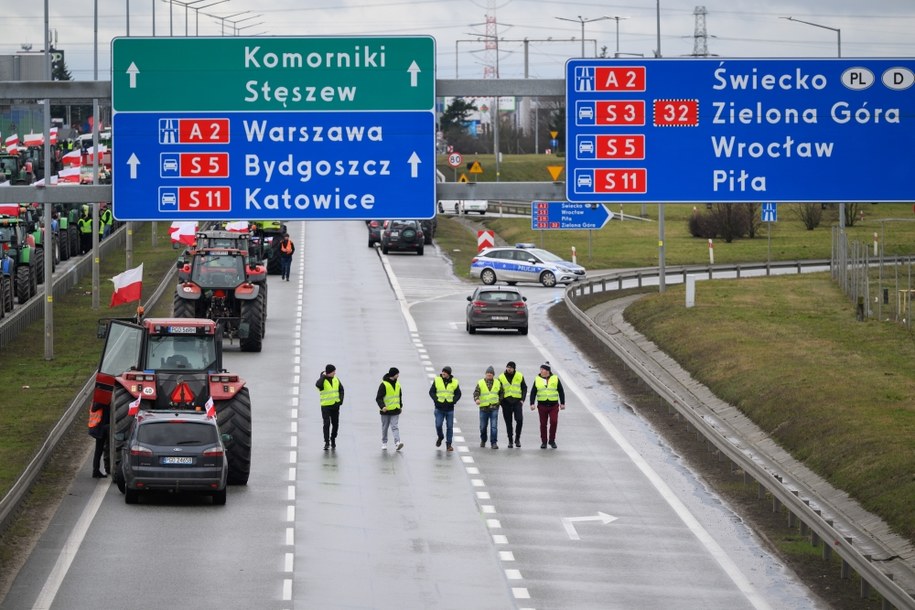 Okolice Poznania. Protest rolników /Jakub Kaczmarzyk /PAP