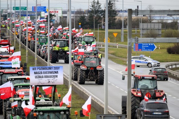 Okolice Poznania. Protest rolników /Jakub Kaczmarzyk /PAP