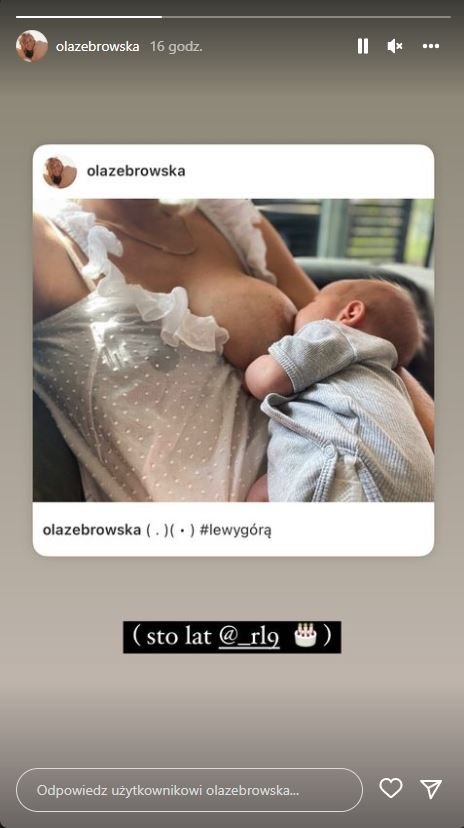Ola Żebrowska karmi córkę piersią /@olazebrowska /Instagram