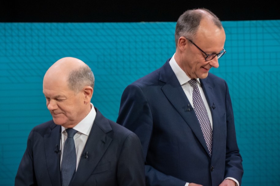 Olaf Scholz i Friedrich Merz przed debatą /MICHAEL KAPPELER / POOL /PAP/EPA