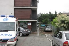 Olbrzymie rozlewisko przy ulicy Majora w Krakowie 