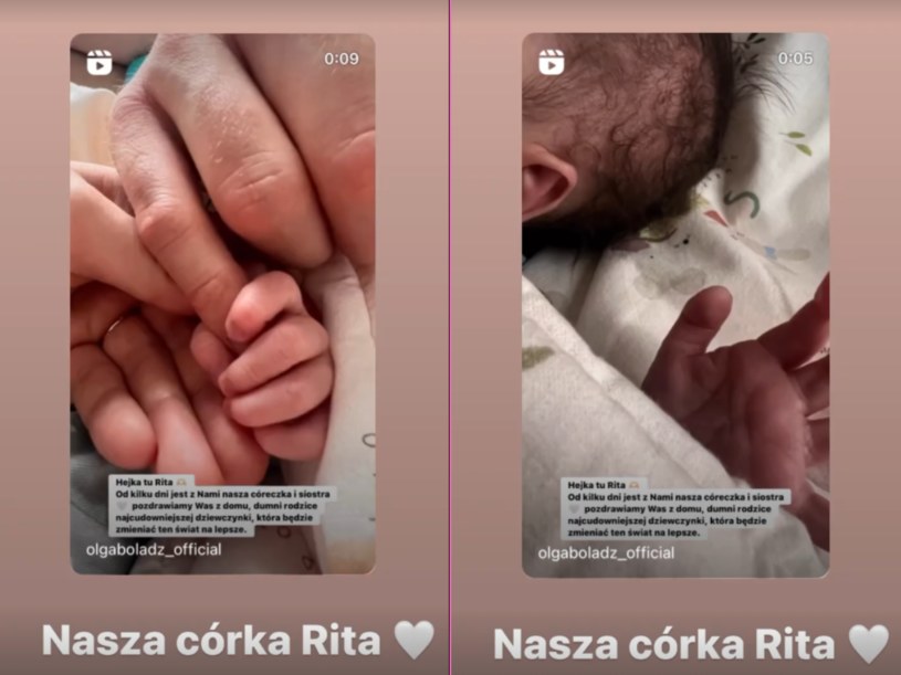 Olga Bołądź urodziła córeczkę, Ritę /@olgaboladz_official /Instagram