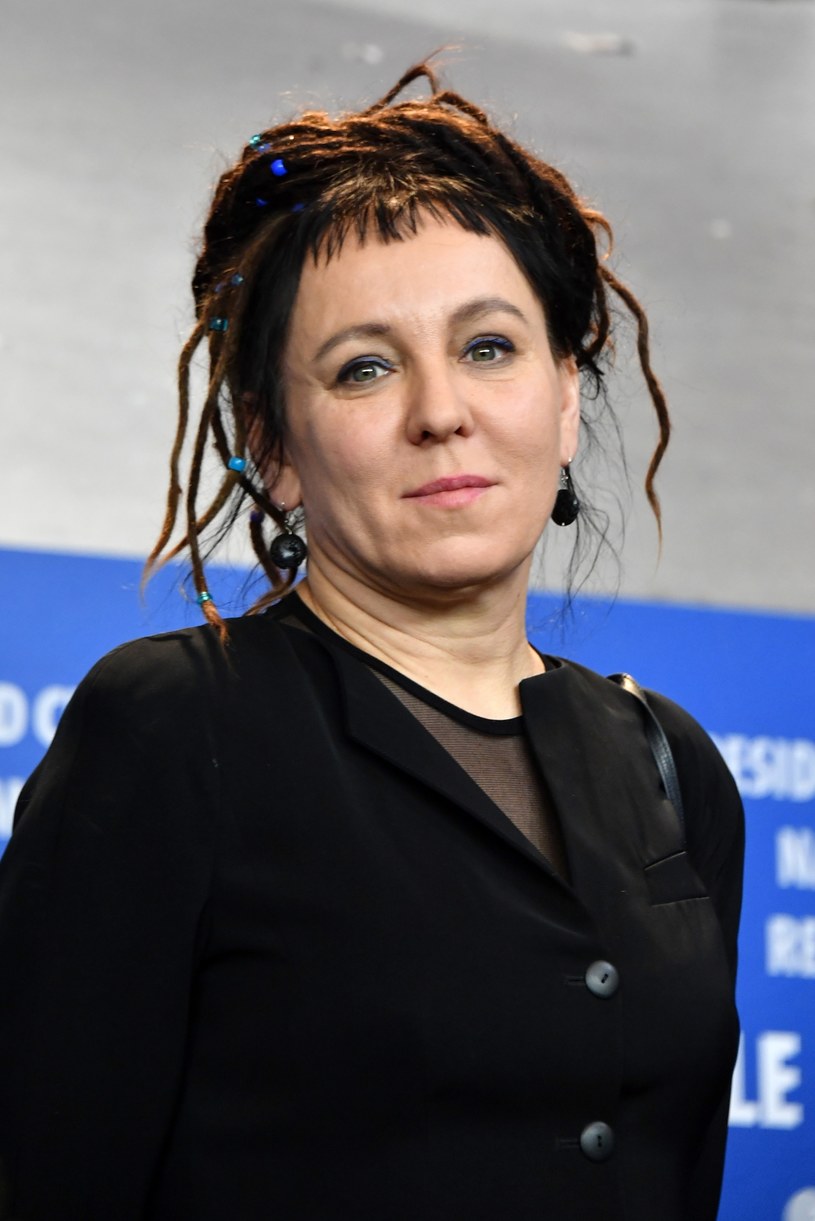Olga Tokarczuk na festiwalu Berlinale, na konferencji prasowej filmu Agnieszki Holland "Pokot" (luty 2017) / Pascal Le Segretain /Getty Images