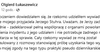 Olgierd Łukaszewicz /facebook.com/lukaszewicz.olgierd /Facebook