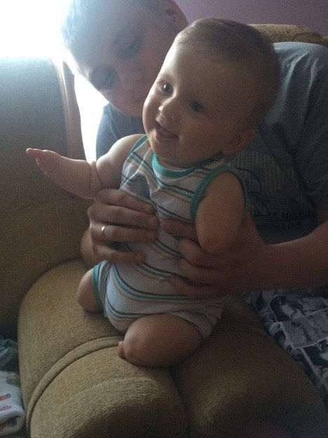 Oliwier z tatą /Marcin Buczek /RMF FM