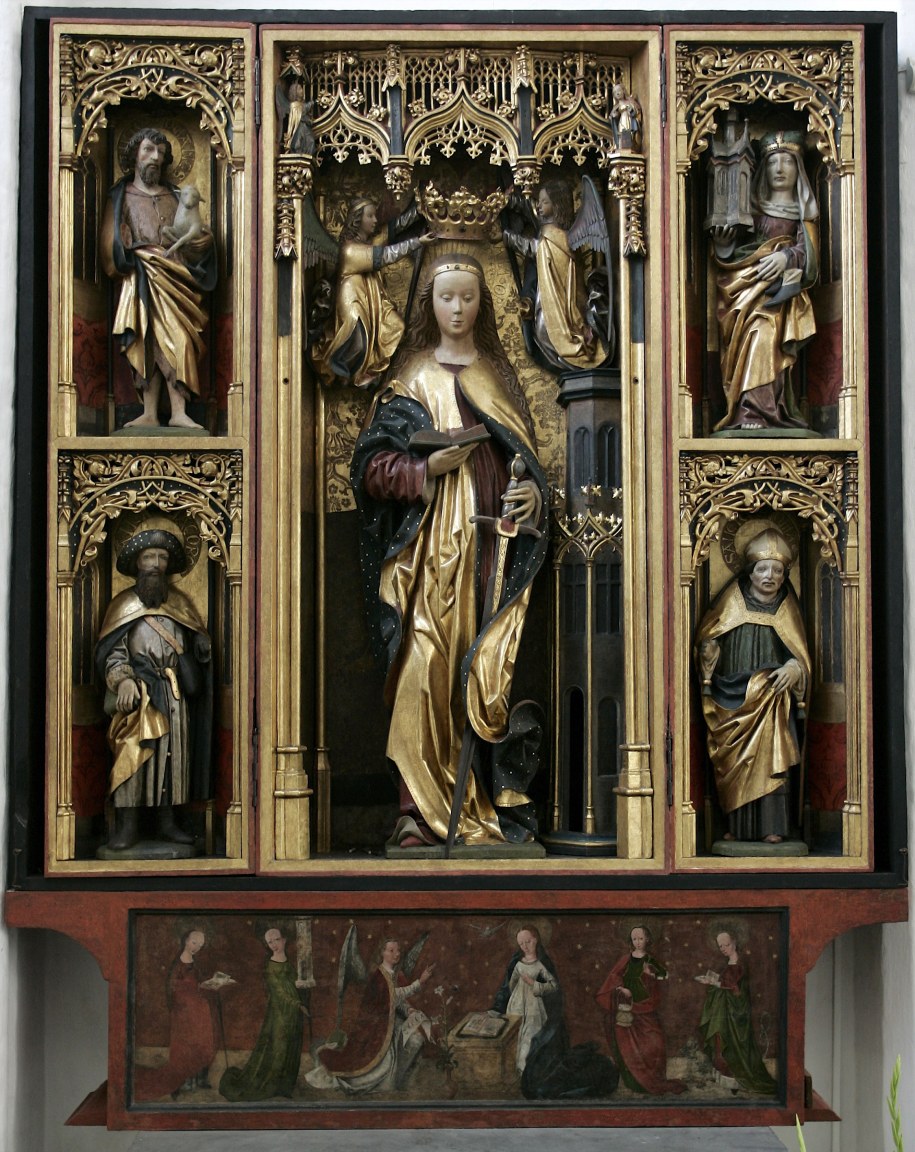 Ołtarz św. Barbary po skończonej konserwacji w Bazylice Mariackiej. / 	Adam Warżawa    /PAP